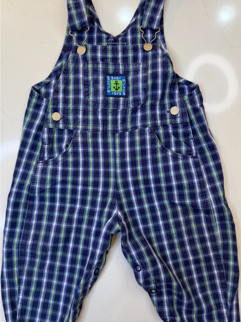 Vintage OshKosh Baby B’gosh Plaid Overalls 12M